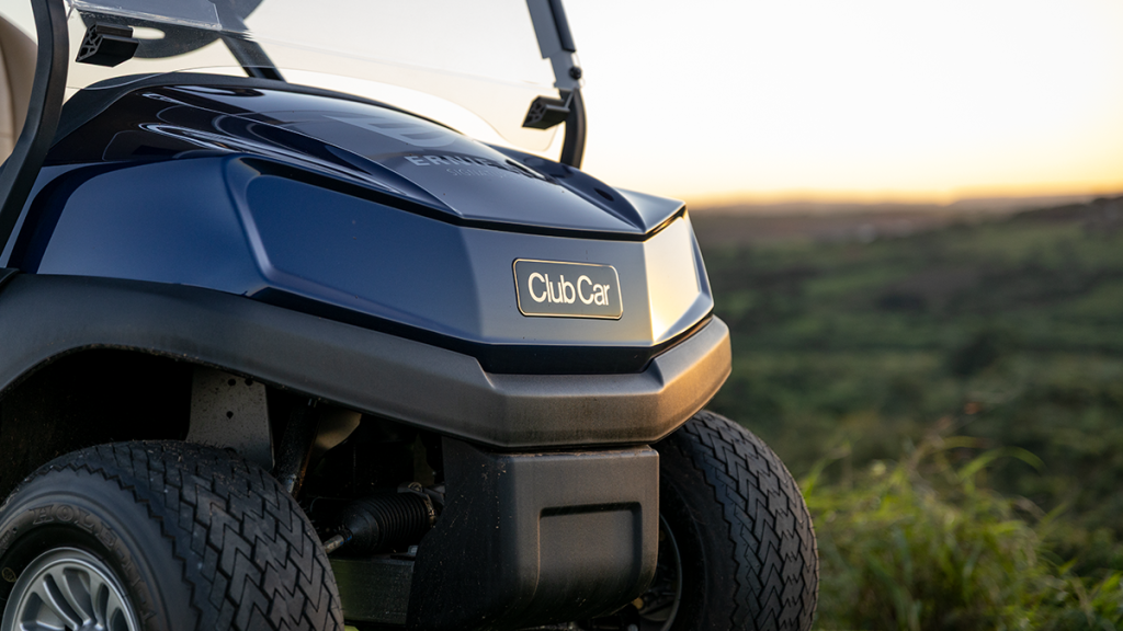 A close-up of the front of a Club Car Tempo 2 electric Golf Car