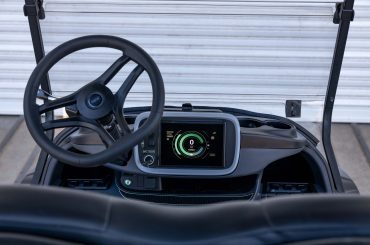 A photo of the new Club Car Onward dashboard with the optional 7-inch Touchscreen Display