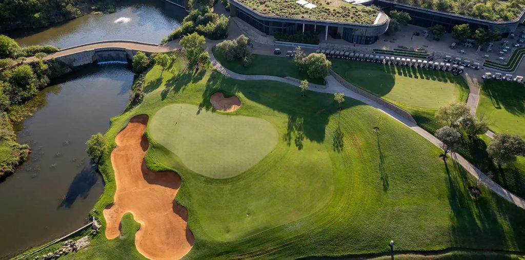 A bird's eye view of part of The CLub and part of the Signature Golf course at Steyn City